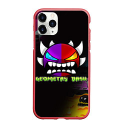 Чехол iPhone 11 Pro матовый Geometry Dash: Demon Art, цвет: 3D-красный