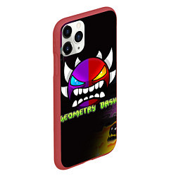 Чехол iPhone 11 Pro матовый Geometry Dash: Demon Art, цвет: 3D-красный — фото 2