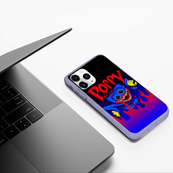 Чехол iPhone 11 Pro матовый POPPY PLAYTIME ПОППИ ПЛЕЙТАЙМ ХАГГИ ВАГГИ FIRE, цвет: 3D-светло-сиреневый — фото 2