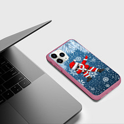 Чехол iPhone 11 Pro матовый DAB SANTA WINTER, цвет: 3D-малиновый — фото 2