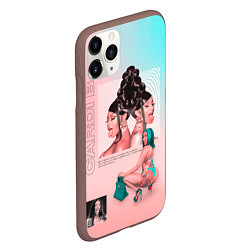 Чехол iPhone 11 Pro матовый Kardi B Art, цвет: 3D-коричневый — фото 2