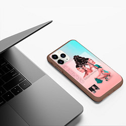 Чехол iPhone 11 Pro матовый Kardi B Art, цвет: 3D-коричневый — фото 2