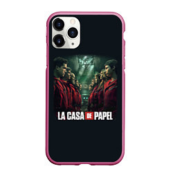 Чехол iPhone 11 Pro матовый ПЕРСОНАЖИ БУМАЖНЫЙ ДОМ - LA CASA DE PAPEL, цвет: 3D-малиновый