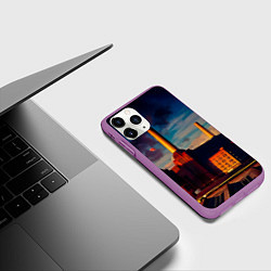 Чехол iPhone 11 Pro матовый Animals - Pink Floyd, цвет: 3D-фиолетовый — фото 2
