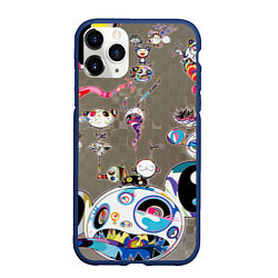 Чехол iPhone 11 Pro матовый Takashi Murakami арт с языками, цвет: 3D-тёмно-синий