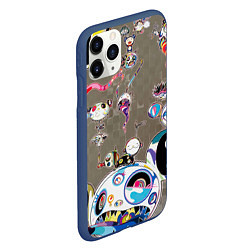 Чехол iPhone 11 Pro матовый Takashi Murakami арт с языками, цвет: 3D-тёмно-синий — фото 2