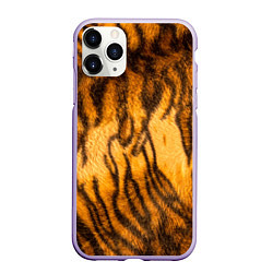Чехол iPhone 11 Pro матовый Шкура тигра 2022, цвет: 3D-светло-сиреневый