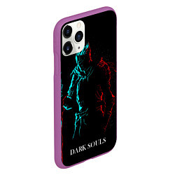 Чехол iPhone 11 Pro матовый Dark Souls NEON Силуэт, цвет: 3D-фиолетовый — фото 2