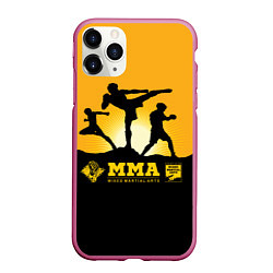 Чехол iPhone 11 Pro матовый ММА Mixed Martial Arts, цвет: 3D-малиновый