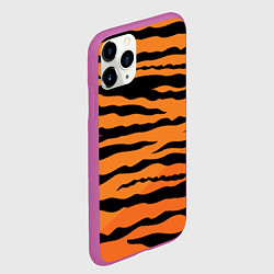 Чехол iPhone 11 Pro матовый Шкура тигра вектор, цвет: 3D-фиолетовый — фото 2