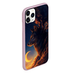 Чехол iPhone 11 Pro матовый Ночной Волк Night Wolf, цвет: 3D-розовый — фото 2