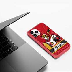 Чехол iPhone 11 Pro матовый Оттава Сенаторз, Ottawa Senators, цвет: 3D-красный — фото 2