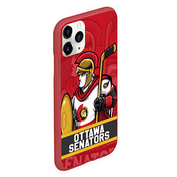 Чехол iPhone 11 Pro матовый Оттава Сенаторз, Ottawa Senators, цвет: 3D-красный — фото 2