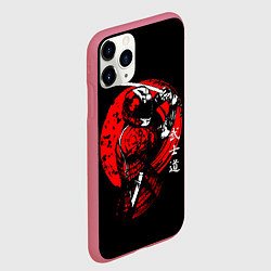 Чехол iPhone 11 Pro матовый МОТО САМУРАЙ С КАТАНОЙ JAPAN SAMURAI, цвет: 3D-малиновый — фото 2