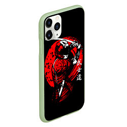 Чехол iPhone 11 Pro матовый МОТО САМУРАЙ С КАТАНОЙ JAPAN SAMURAI, цвет: 3D-салатовый — фото 2