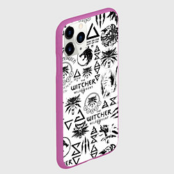 Чехол iPhone 11 Pro матовый THE WITCHER LOGOBOMBING ЧЁРНО БЕЛЫЙ ВЕДЬМАК ПАТТЕР, цвет: 3D-фиолетовый — фото 2