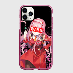 Чехол iPhone 11 Pro матовый 02, ZERO TWO, DARLING IN THE FRANXX, цвет: 3D-малиновый