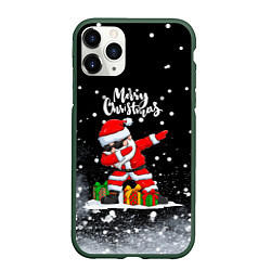 Чехол iPhone 11 Pro матовый Santa Dabbing с подарками, цвет: 3D-темно-зеленый