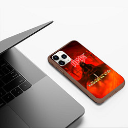 Чехол iPhone 11 Pro матовый Живой огонь - Ария, цвет: 3D-коричневый — фото 2