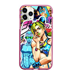 Чехол iPhone 11 Pro матовый JoJos Bizarre Adventure - Джолин Кудзё, цвет: 3D-малиновый