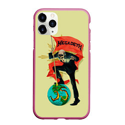 Чехол iPhone 11 Pro матовый Megadeth world, цвет: 3D-малиновый