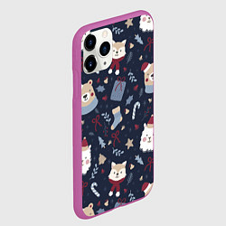 Чехол iPhone 11 Pro матовый Забавный Новый Год 2022, цвет: 3D-фиолетовый — фото 2