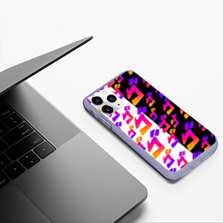 Чехол iPhone 11 Pro матовый JOJO BIZARRE ADVENTURE ДЖО ДЖО УЗОР, цвет: 3D-светло-сиреневый — фото 2