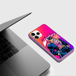 Чехол iPhone 11 Pro матовый JOJO BIZARRE ADVENTURE ДЖО ДЖО ГРАДИЕНТ, цвет: 3D-фиолетовый — фото 2