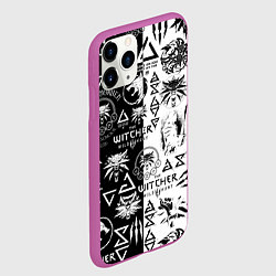 Чехол iPhone 11 Pro матовый THE WITCHER LOGOOMBING ВЕДЬМАК ПАТТЕРН, цвет: 3D-фиолетовый — фото 2