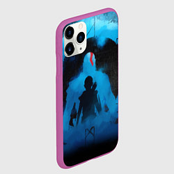 Чехол iPhone 11 Pro матовый БОГ ВОЙНЫ РАГНАРЁК GOD OF WAR, цвет: 3D-фиолетовый — фото 2