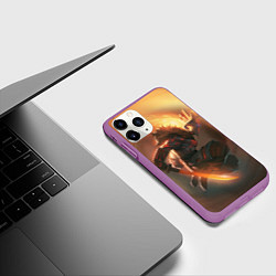 Чехол iPhone 11 Pro матовый DOTA 2 ДЖАГЕРНАУТ, цвет: 3D-фиолетовый — фото 2