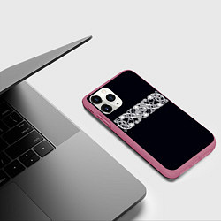 Чехол iPhone 11 Pro матовый Вязь Викингов, цвет: 3D-малиновый — фото 2