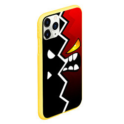 Чехол iPhone 11 Pro матовый Geometry Dash: Black x Red, цвет: 3D-желтый — фото 2