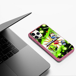 Чехол iPhone 11 Pro матовый MINECRAFT ART МАЙНКРАФТ АРТ, цвет: 3D-малиновый — фото 2