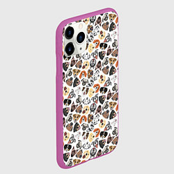 Чехол iPhone 11 Pro матовый Разные Породы собаки, цвет: 3D-фиолетовый — фото 2