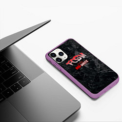Чехол iPhone 11 Pro матовый Born to be red-white, цвет: 3D-фиолетовый — фото 2