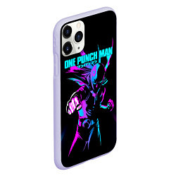 Чехол iPhone 11 Pro матовый Неоновый Сайтама One Punch-Man, цвет: 3D-светло-сиреневый — фото 2