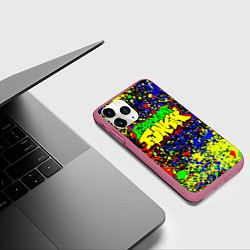 Чехол iPhone 11 Pro матовый Friday Night Funkin Logo Acid Style, цвет: 3D-малиновый — фото 2