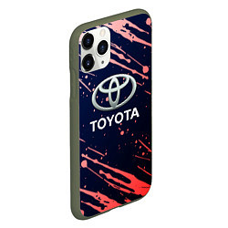 Чехол iPhone 11 Pro матовый Toyota градиент, цвет: 3D-темно-зеленый — фото 2