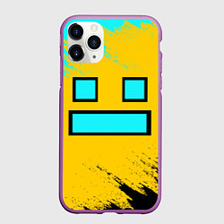 Чехол iPhone 11 Pro матовый GEOMETRY DASH SMILE БРЫЗГИ КРАСОК, цвет: 3D-фиолетовый