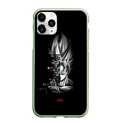 Чехол iPhone 11 Pro матовый Сон Гоку эпичная надпись - Dragon Ball, цвет: 3D-салатовый