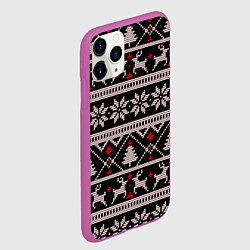 Чехол iPhone 11 Pro матовый DEER SWEATER СВИТЕР С ОЛЕНЯМИ, цвет: 3D-фиолетовый — фото 2
