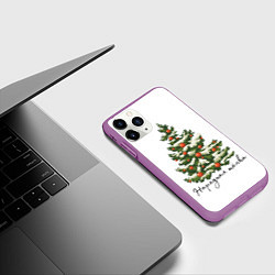 Чехол iPhone 11 Pro матовый Нарядная тёлка, цвет: 3D-фиолетовый — фото 2