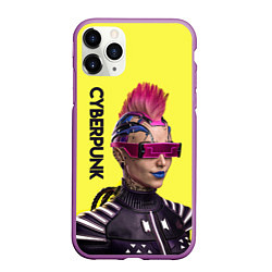 Чехол iPhone 11 Pro матовый Cyberpunk Панк, цвет: 3D-фиолетовый