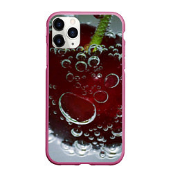 Чехол iPhone 11 Pro матовый Сочная вишня под водой, цвет: 3D-малиновый
