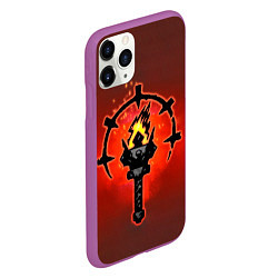 Чехол iPhone 11 Pro матовый Darkest Dungeon Факел, цвет: 3D-фиолетовый — фото 2