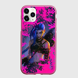 Чехол iPhone 11 Pro матовый Jinx v2 Arcane LoL, цвет: 3D-малиновый