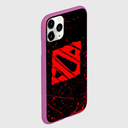 Чехол iPhone 11 Pro матовый DOTA 2 БРЫЗГИ КРАСОК, КРОВЬ, цвет: 3D-фиолетовый — фото 2