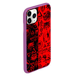 Чехол iPhone 11 Pro матовый THE WITCHER LOGOBOMBING BLACK RED, цвет: 3D-фиолетовый — фото 2