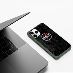 Чехол iPhone 11 Pro матовый Бардак - гранит, цвет: 3D-темно-зеленый — фото 2